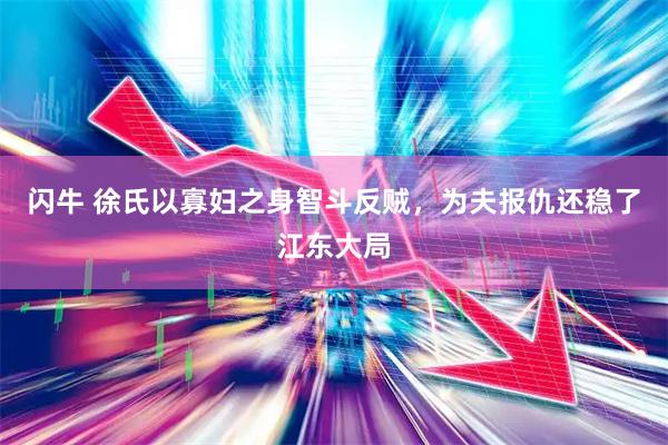 闪牛 徐氏以寡妇之身智斗反贼，为夫报仇还稳了江东大局
