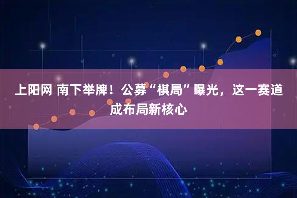 上阳网 南下举牌！公募“棋局”曝光，这一赛道成布局新核心